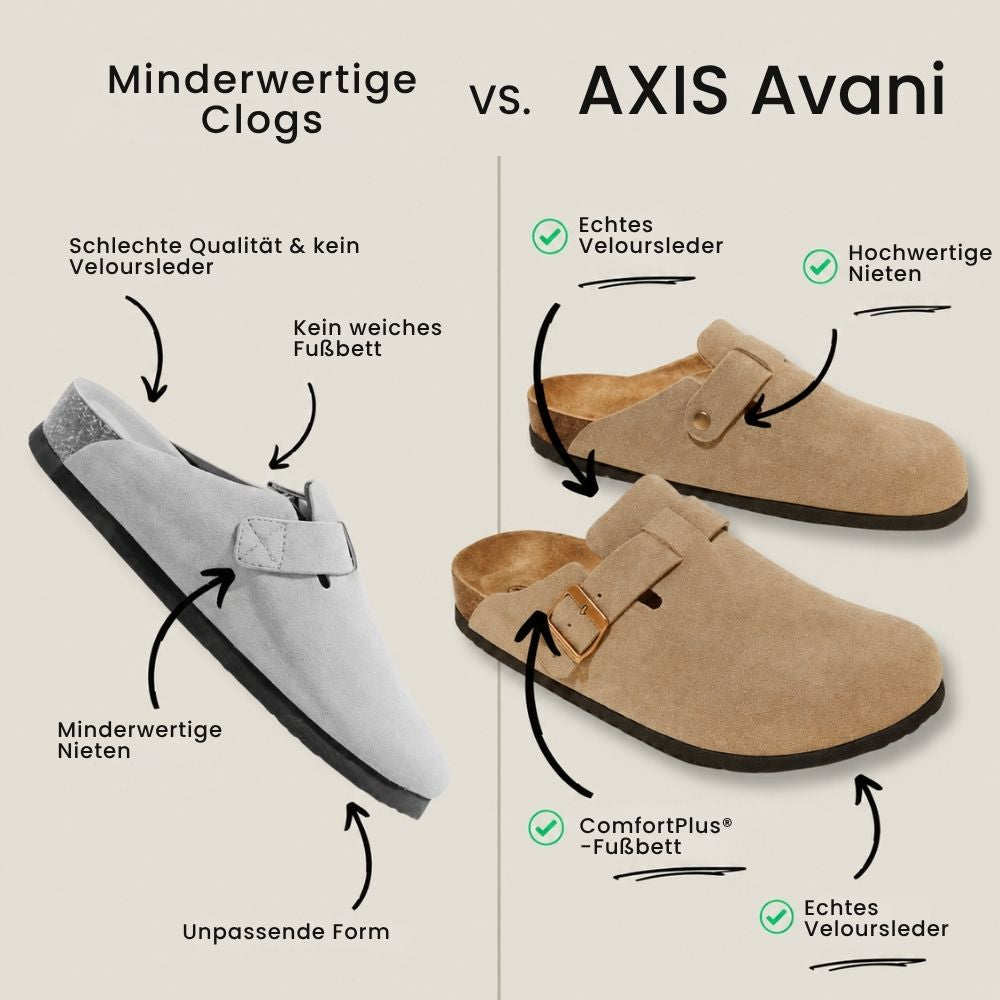 AXIS Avani – Ultra-bequeme Veloursleder-Clogs  – Unisex