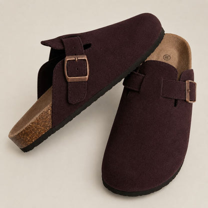 AXIS Avani – Ultra-bequeme Veloursleder-Clogs  – Unisex